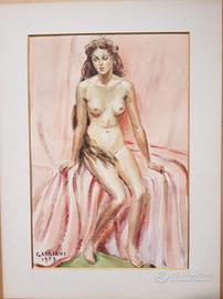 Raro acquarello di Giacomo Gabbiani