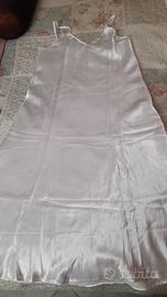 camicia notte in raso di seta rosa