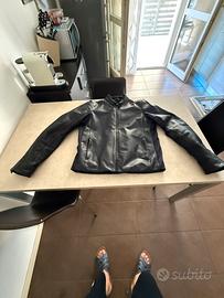 Giacca moto uomo nera in pelle xxl/54