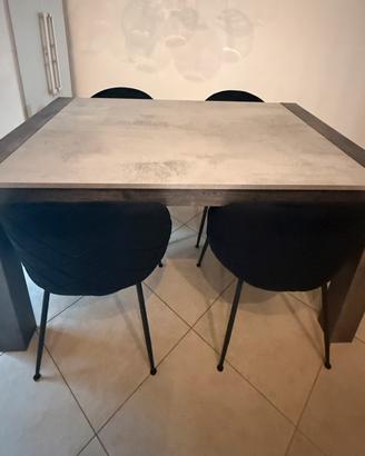 Tavolo allungabile effetto cemento