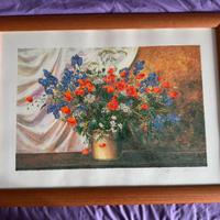 Serigrafia firmata di Franco Bocchi- Fiori in vaso