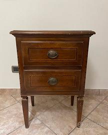 Comodino in legno con 2 cassetti - Stile classico