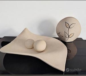 Centrotavola e Vaso Modernista Nude / Beige in cer