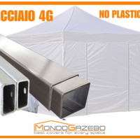 Gazebo 3x3 pieghevole acciaio 4cm