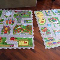 tappeto gommato con disegno città e strade