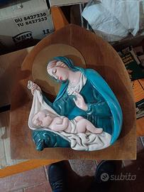 capoletto madonna con bambino in terracotta policr