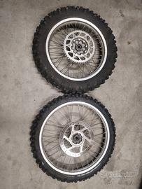 Coppia cerchi Enduro Cross 21/18 completi