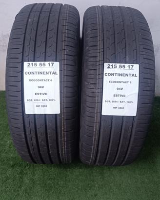 2 GOMME 215 55 17 CONTINENTAL 100% 2024 RIF3232