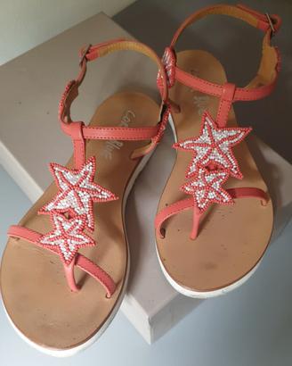 Sandali infradito con perline Coral Blue