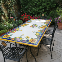 TAVOLO IN PIETRA LAVICA MIS. 200X100 CM. COMPLETO