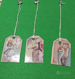 3 mini segnalibro con ciondolo