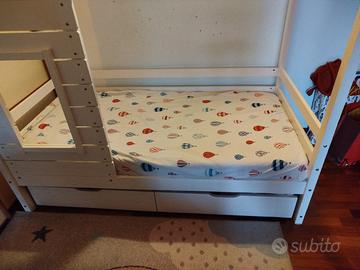 Letto casetta bambini+materasso 160x80