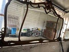 SPECCHIO ANTICO STILE LIBERTY IN LEGNO INTAGLIATO