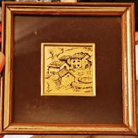 Quadretto Vintage Foglia Oro 22 KT 