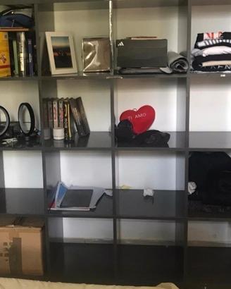 Libreria col grigio laccato lucido