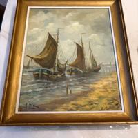 Dipinto "Marina con velieri"