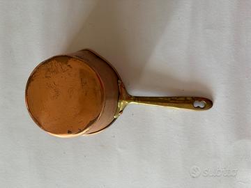 Pentolino Scaldalatte Vintage in Rame e Ottone
