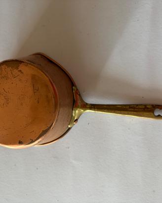 Pentolino Scaldalatte Vintage in Rame e Ottone