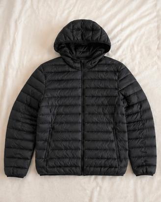 Piumino Calliope uomo grigio scuro con cappuccio