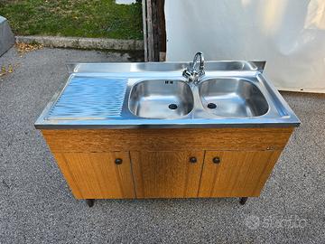 Mobile con lavello 120x50 tre ante due vasche+gocc