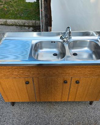 Mobile con lavello 120x50 tre ante due vasche+gocc