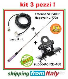 Antenna kit radioamatore con cavo e supporto