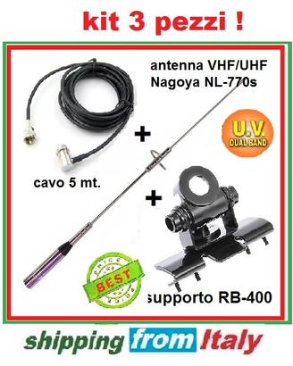 Antenna kit radioamatore con cavo e supporto