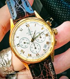 zenith prime 40mm oro 18kt box no card si permute 