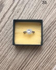 Anello a Cuore in Acciaio con Strass - Regolabile