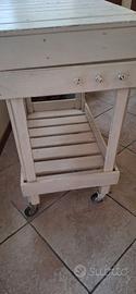 MADIA DA CUCINA IN LEGNO CON PIANO IN Marmo