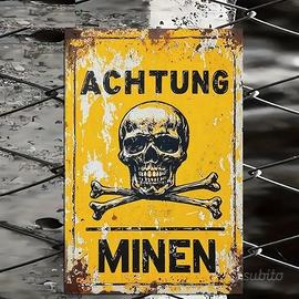 Targa Achtung Minen Stile Wehrmacht