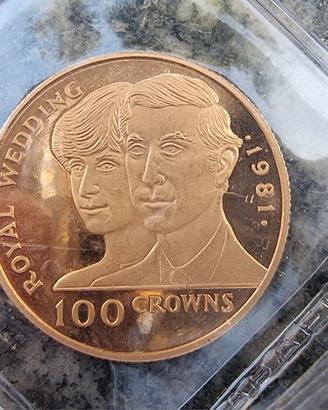 moneta oro  100 crowns 