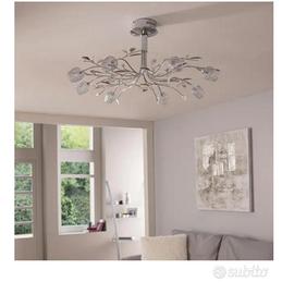 Lampadario neoclassico Adriana nichel  floreale