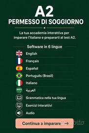 SOFTWARE MULTILINGUA CORSO A2 PER PERMESSO SOGGIOR