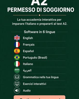 SOFTWARE MULTILINGUA CORSO A2 PER PERMESSO SOGGIOR