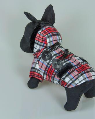 Cappottino tartan rosso per cane