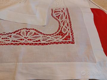 sverso  in fine misto lino con inserto  di rinasci