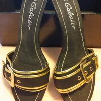 Scarpe nero oro "calaier" eleganti con tacchetto