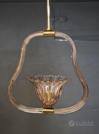 Murano anni ’40  Lampada a sospensione Vetro roseo