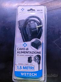 Cavo Alimentazione AC Schuko 3 Poli C13 Wetech 1,5
