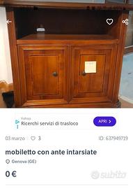 mobiletto in legno vero