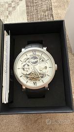 Orologio Heritor Aries in pelle nero nuovo