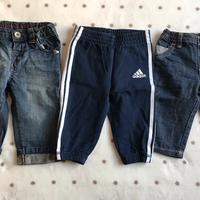 Lotto 3 pantaloni tuta jeans Adidas Benetton 3-6 M