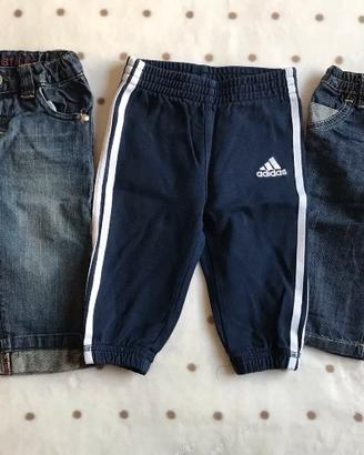 Lotto 3 pantaloni tuta jeans Adidas Benetton 3-6 M
