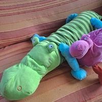 Peluche coccodrillo lungo 95cm con amico