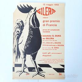 Poster Gilera vince Gran Premio di Francia 1955