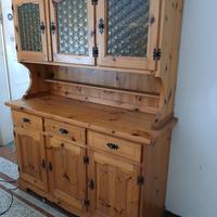 credenza vetrinetta rustica legno di pino