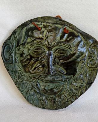 Maschera Agamennone in terracotta da parete 