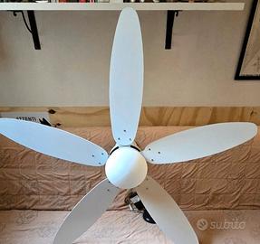 lampadario con pale per ventilazione 