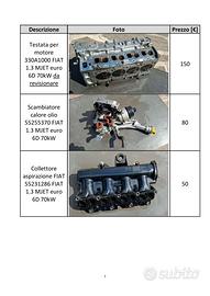 Ricambi usati motore FIAT 1.3MJET 330A1000 70kW